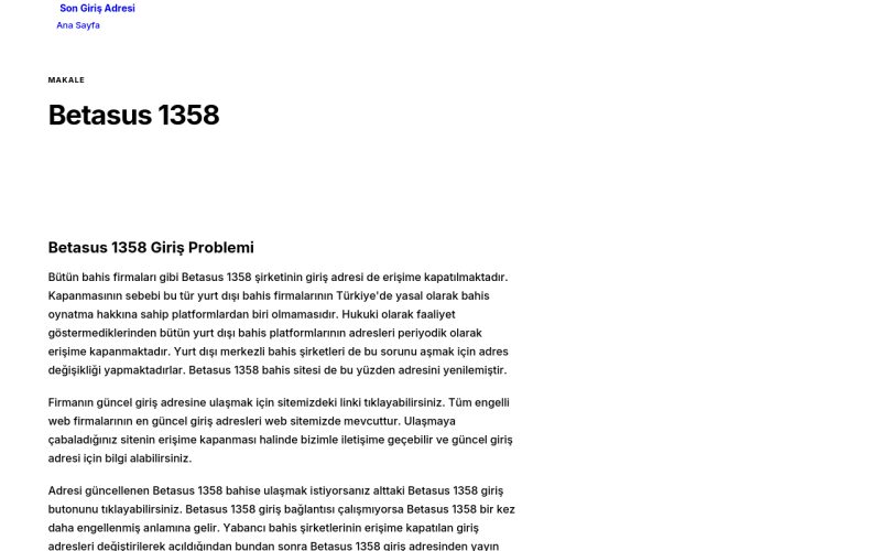 Betasus 1358 - Son Giriş Adresi