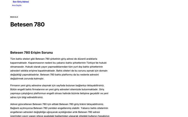 Betesen 780 - Son Giriş Adresi