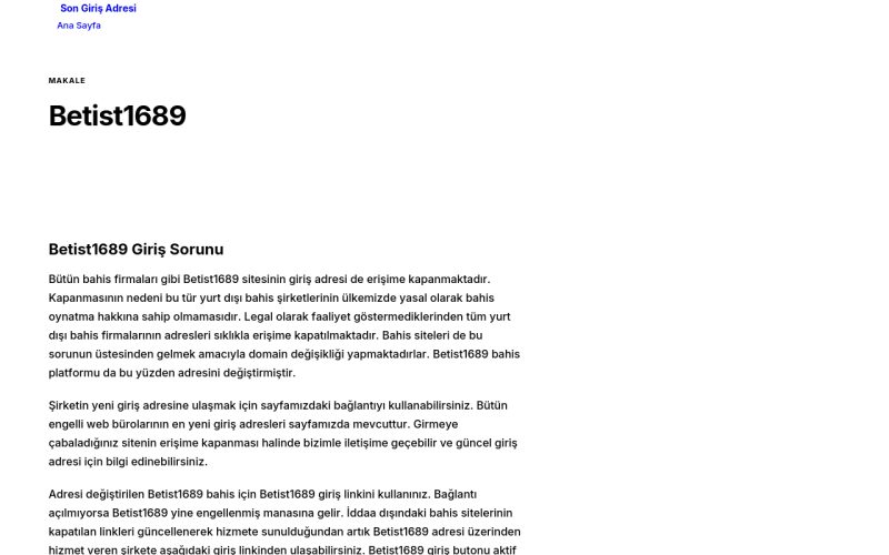 Betist1689 - Son Giriş Adresi