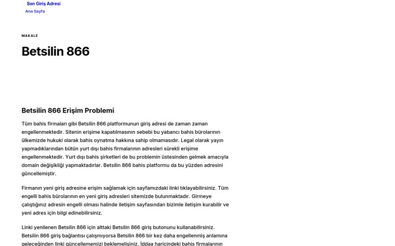 Betsilin 866 - Son Giriş Adresi