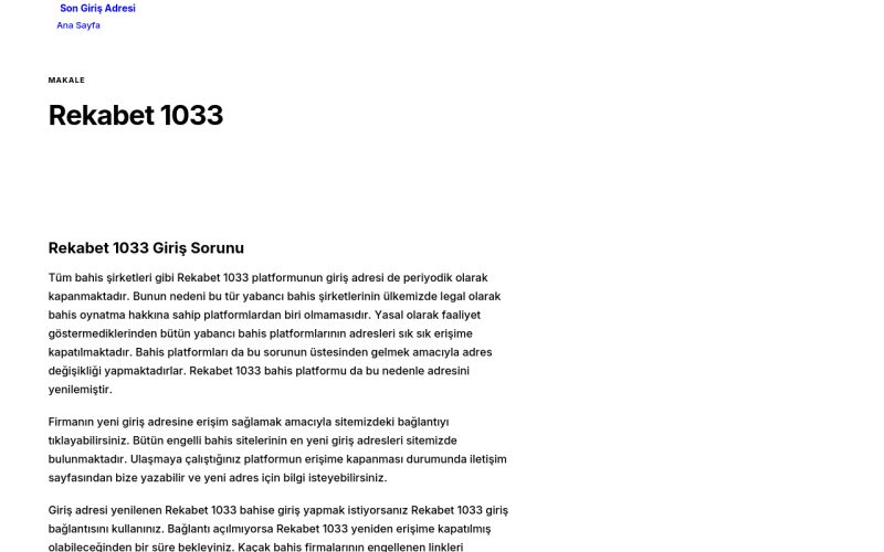 Rekabet 1033 - Son Giriş Adresi