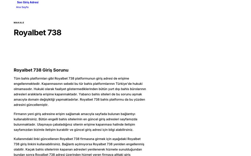 Royalbet 738 - Son Giriş Adresi