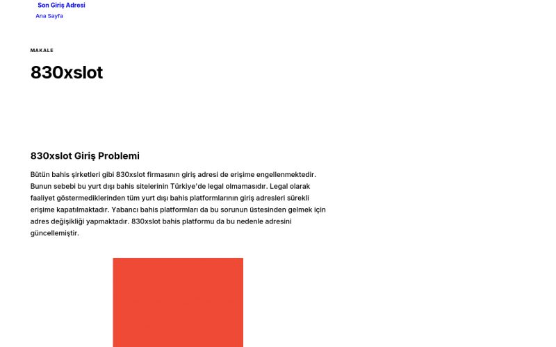 830xslot - Son Giriş Adresi