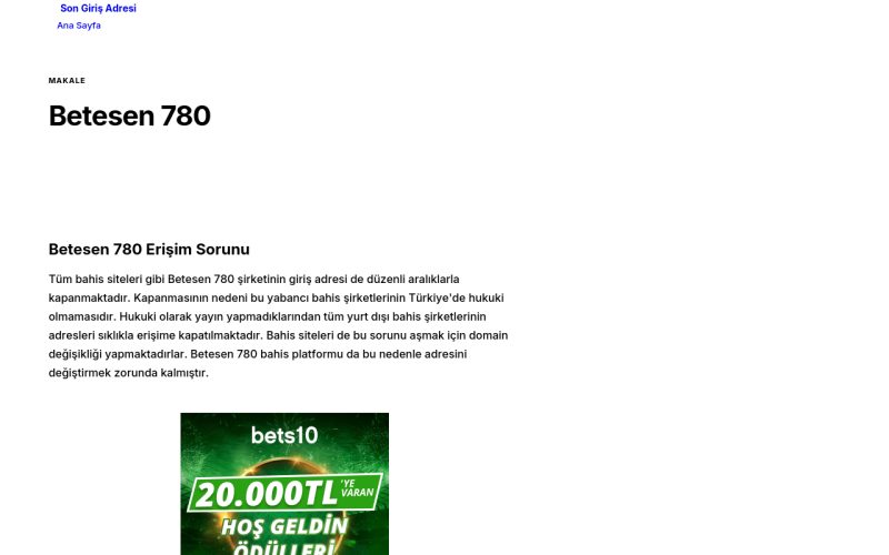 Betesen 780 - Son Giriş Adresi