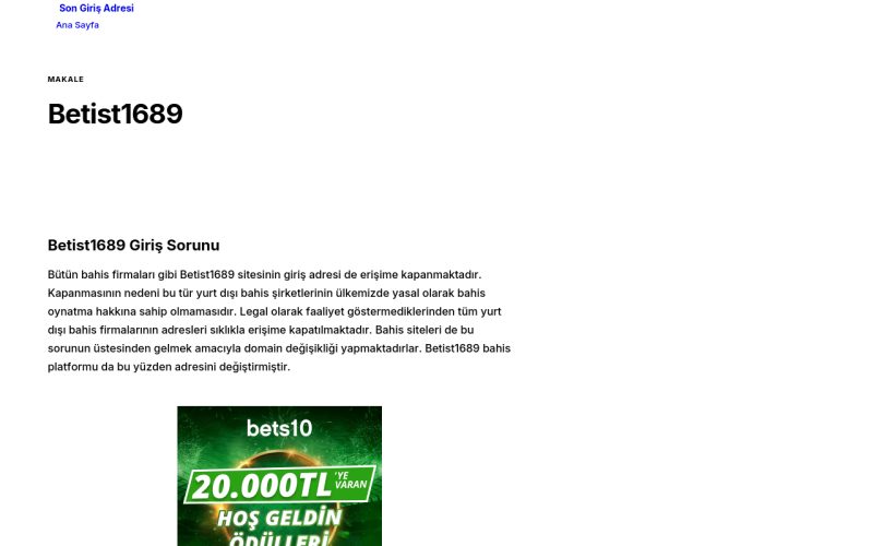 Betist1689 - Son Giriş Adresi
