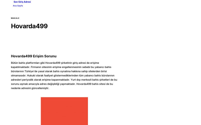 Hovarda499 - Son Giriş Adresi