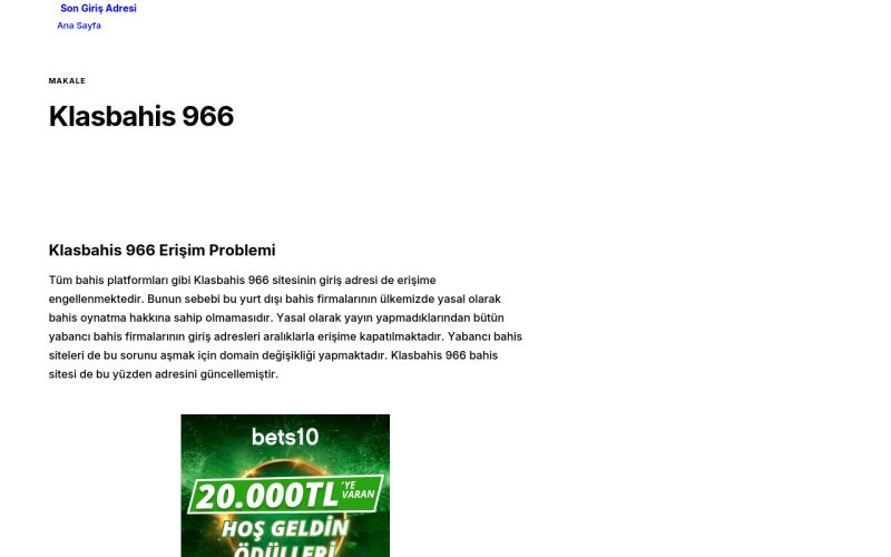 Klasbahis 966 - Son Giriş Adresi