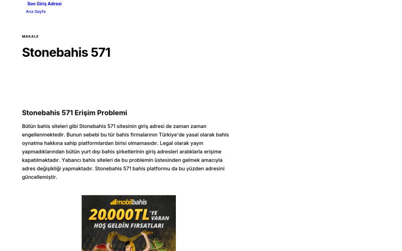 Stonebahis 571 - Son Giriş Adresi