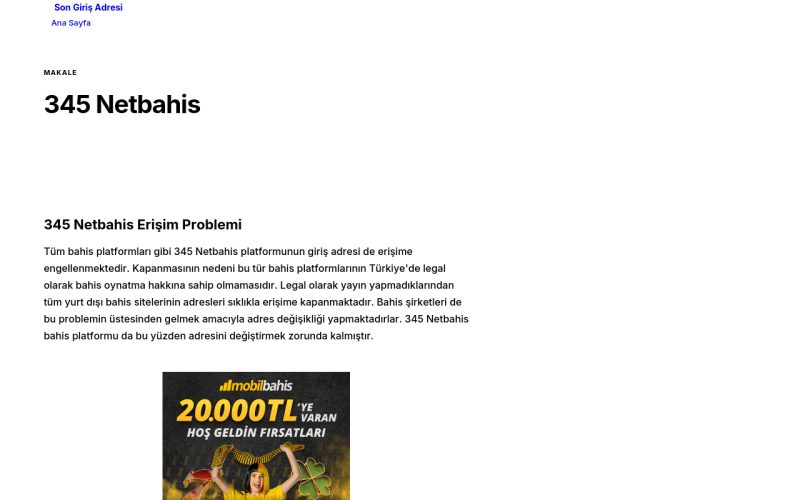 345 Netbahis - Son Giriş Adresi