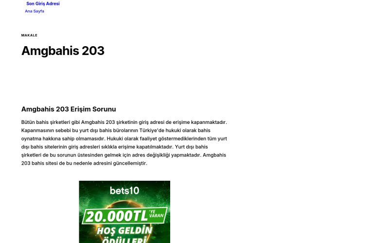 Amgbahis 203 - Son Giriş Adresi