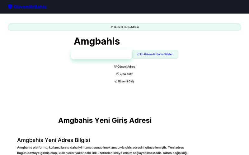 Amgbahis Giriş Adresi - Güncel Link