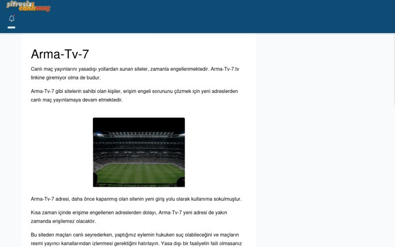 Arma-Tv-7 Güncel Giriş - Şifresiz canlı maç izle