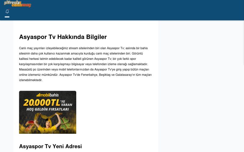 Asyaspor Tv Tv İzle