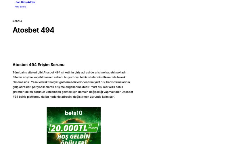 Atosbet 494 - Son Giriş Adresi