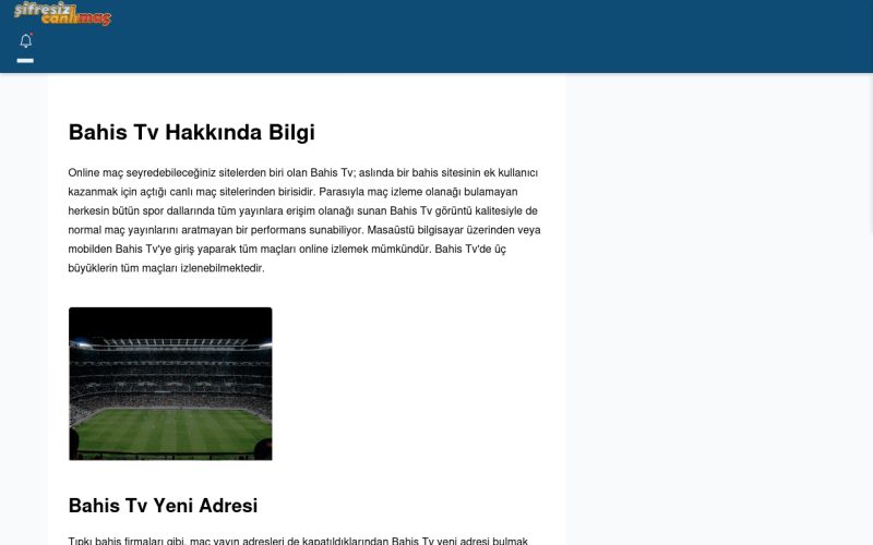 Bahis Tv TV Maç Yayınları