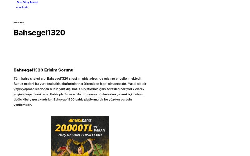 Bahsegel1320 - Son Giriş Adresi