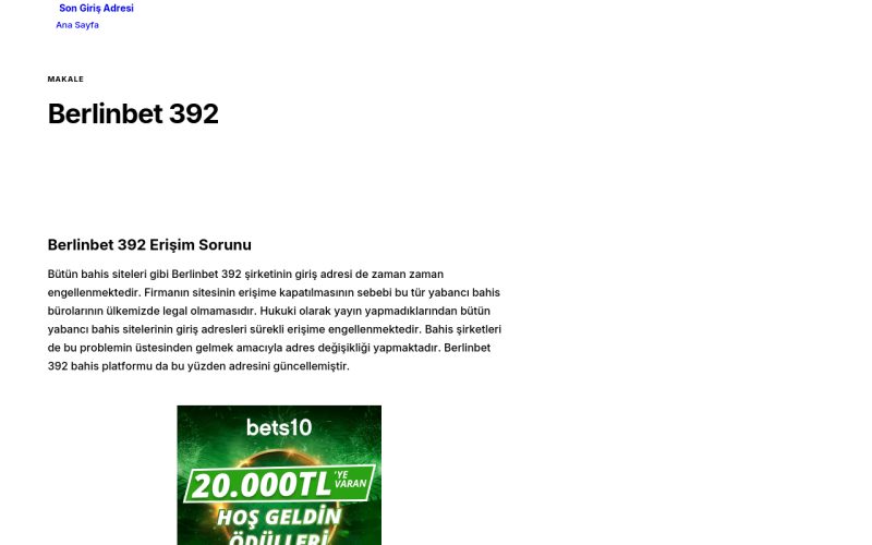 Berlinbet 392 - Son Giriş Adresi