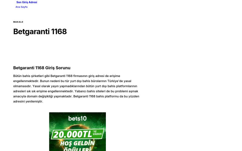 Betgaranti 1168 - Son Giriş Adresi