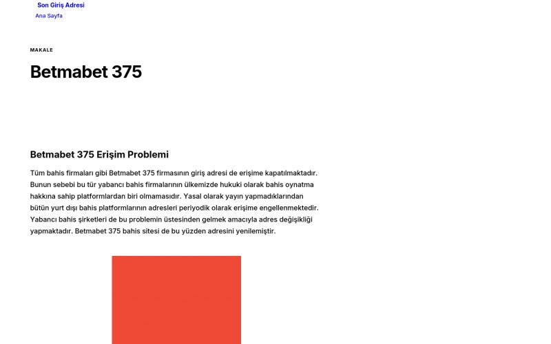 Betmabet 375 - Son Giriş Adresi