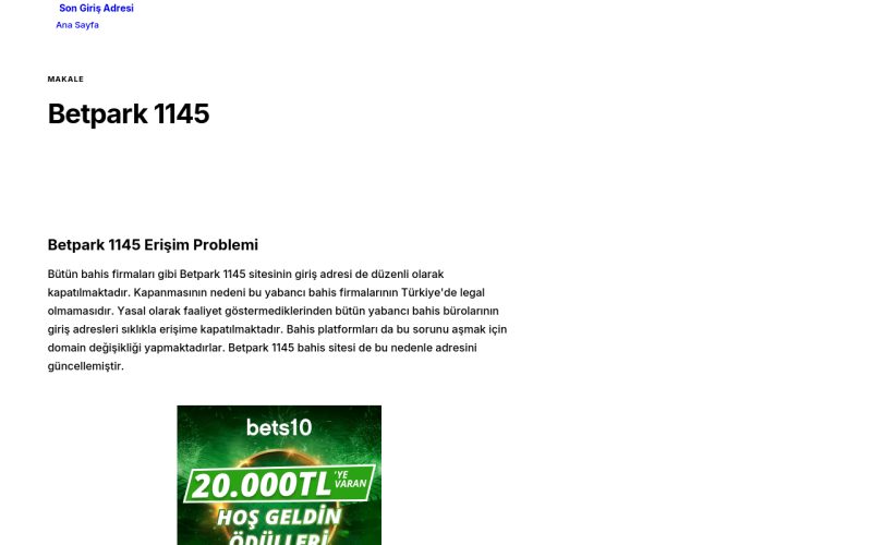 Betpark 1145 - Son Giriş Adresi