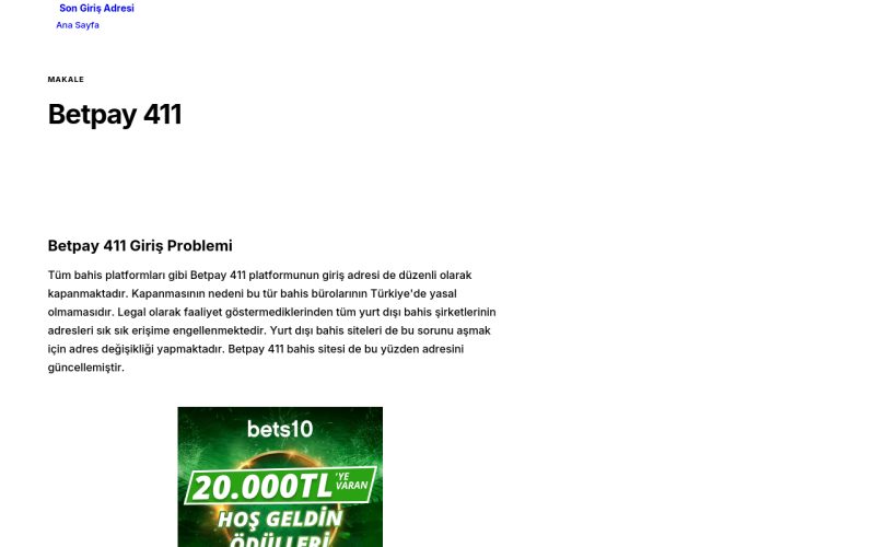 Betpay 411 - Son Giriş Adresi