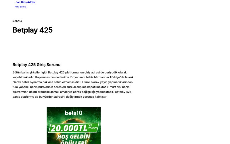 Betplay 425 - Son Giriş Adresi