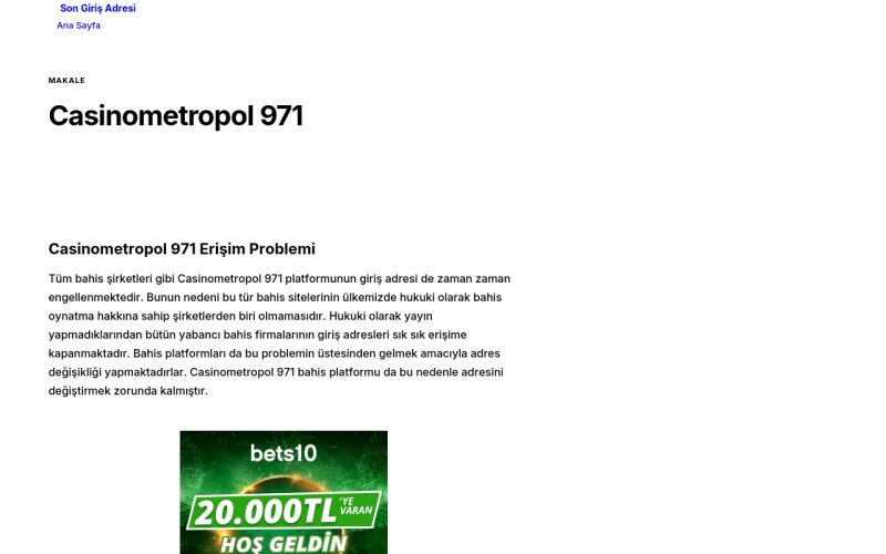 Casinometropol 971 - Son Giriş Adresi