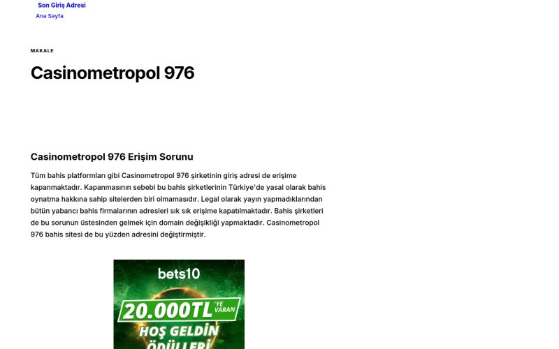 Casinometropol 976 - Son Giriş Adresi