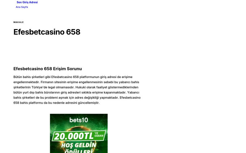 Efesbetcasino 658 - Son Giriş Adresi