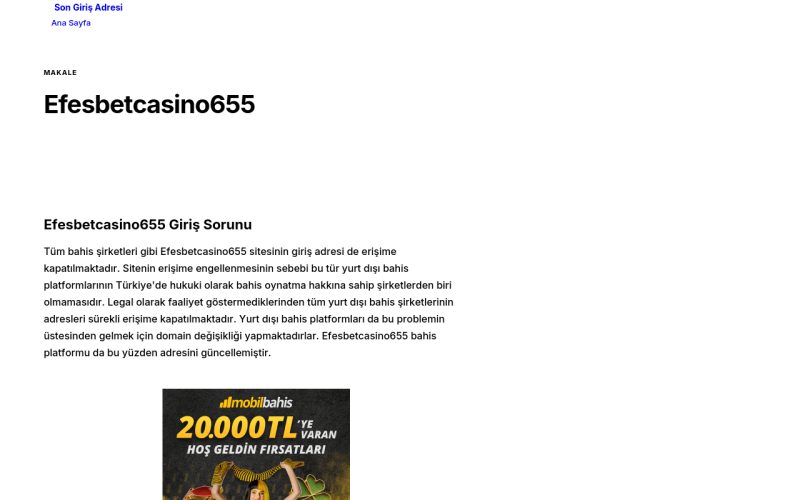 Efesbetcasino655 - Son Giriş Adresi
