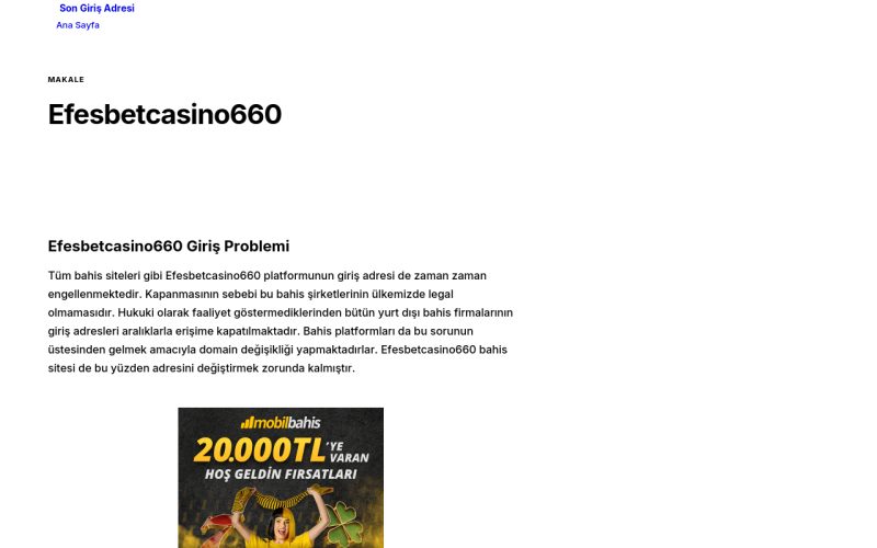Efesbetcasino660 - Son Giriş Adresi