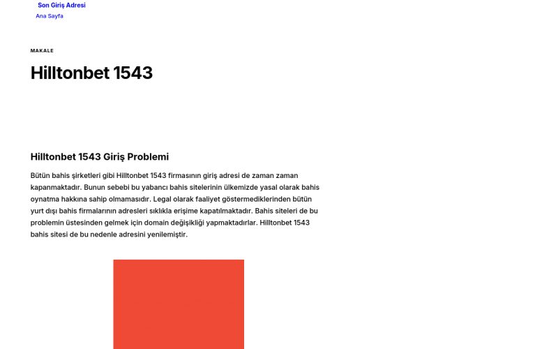 Hilltonbet 1543 - Son Giriş Adresi