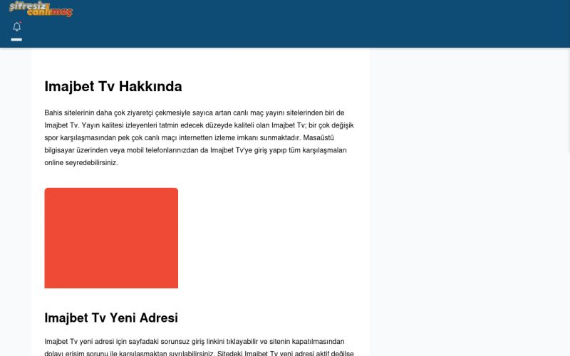 Imajbet Tv TV Maç Yayınları