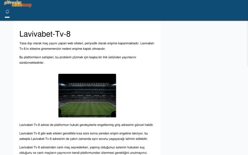 Lavivabet-Tv-8 Güncel Giriş - Şifresiz canlı maç izle