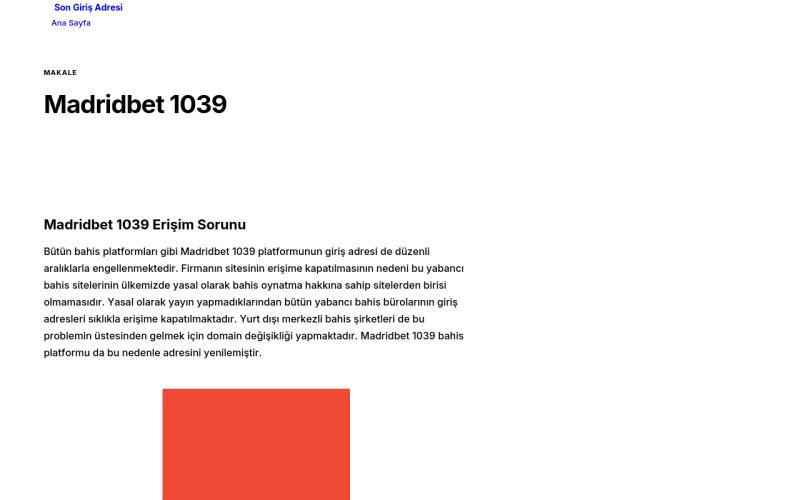 Madridbet 1039 - Son Giriş Adresi