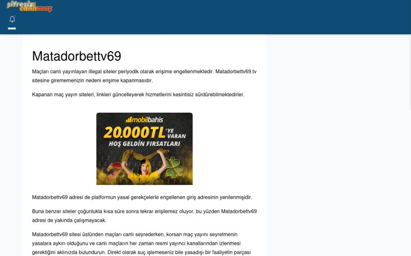 Matadorbettv69 Giriş Adresi