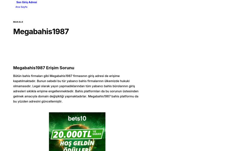 Megabahis1987 - Son Giriş Adresi