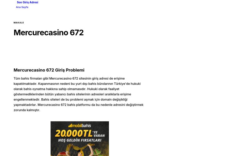 Mercurecasino 672 - Son Giriş Adresi