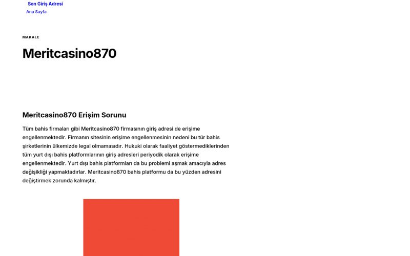 Meritcasino870 - Son Giriş Adresi