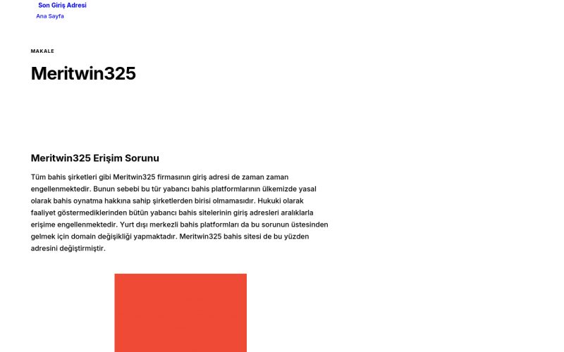 Meritwin325 - Son Giriş Adresi