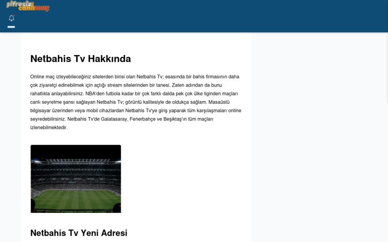 Netbahis Tv TV Maç Yayınları