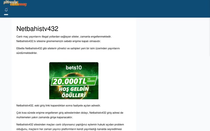 Netbahistv432 Giriş Adresi Linki