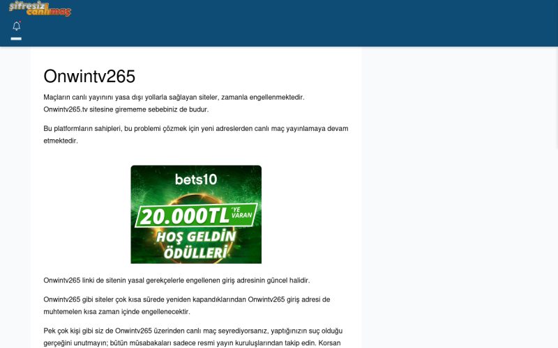 Onwintv265 Giriş Adresi Linki