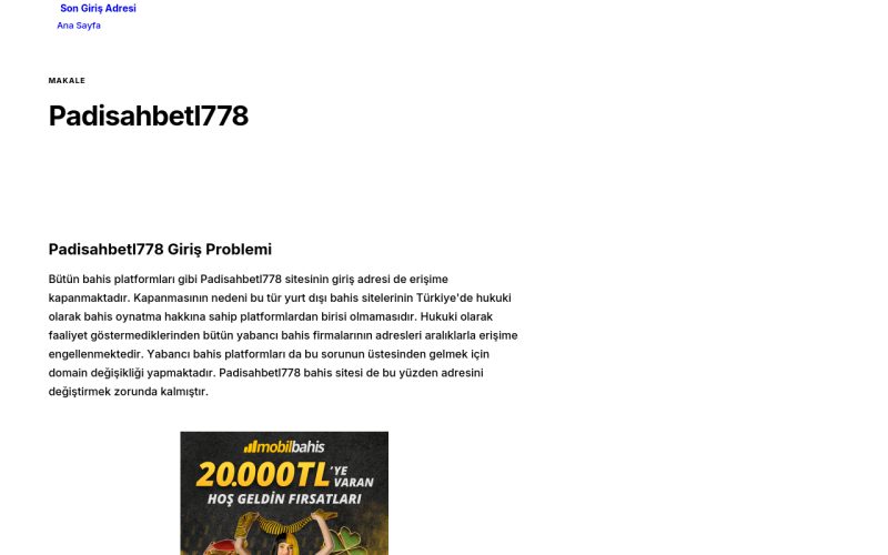 Padisahbetl778 - Son Giriş Adresi