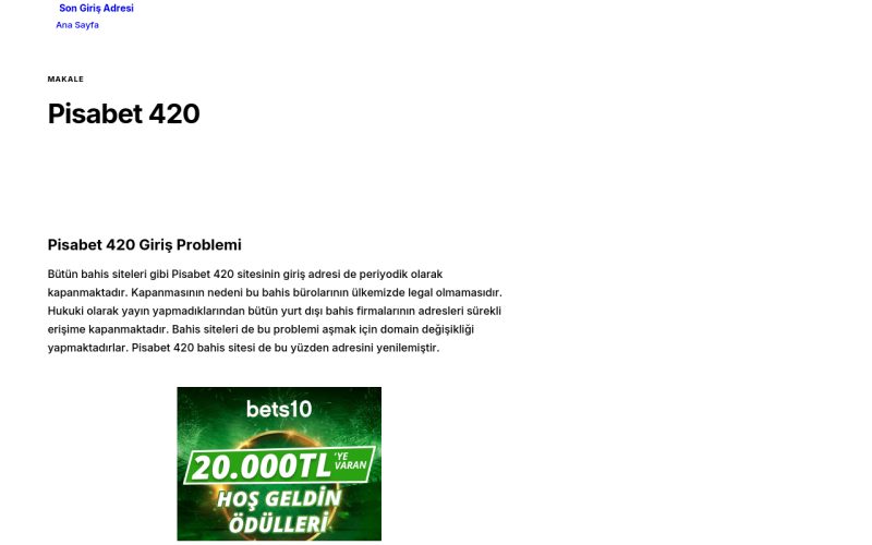 Pisabet 420 - Son Giriş Adresi