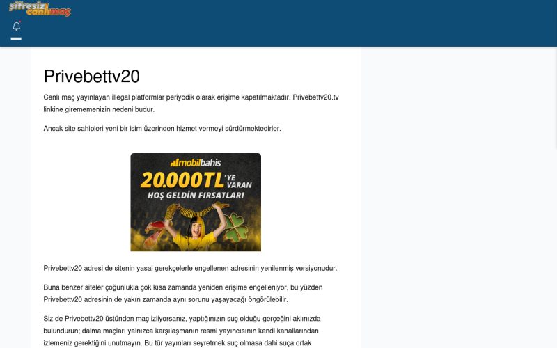 Privebettv20 Giriş Adresi Linki