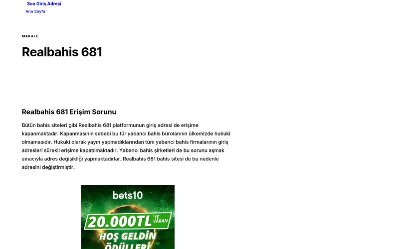 Realbahis 681 - Son Giriş Adresi