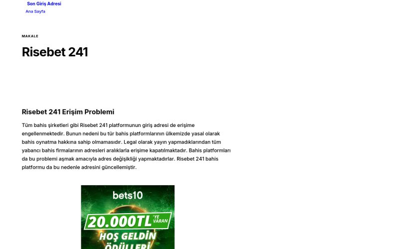 Risebet 241 - Son Giriş Adresi