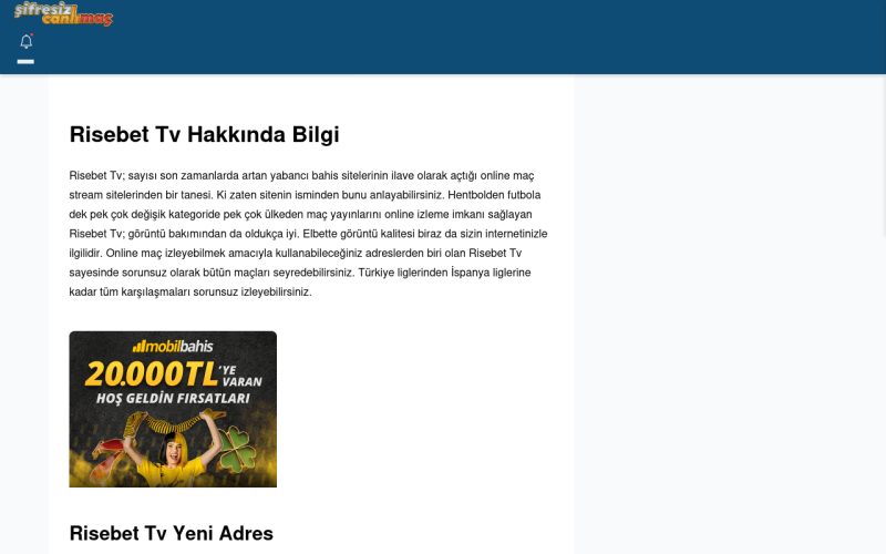 Risebet Tv Tv İzle