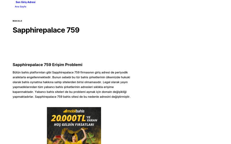 Sapphirepalace 759 - Son Giriş Adresi